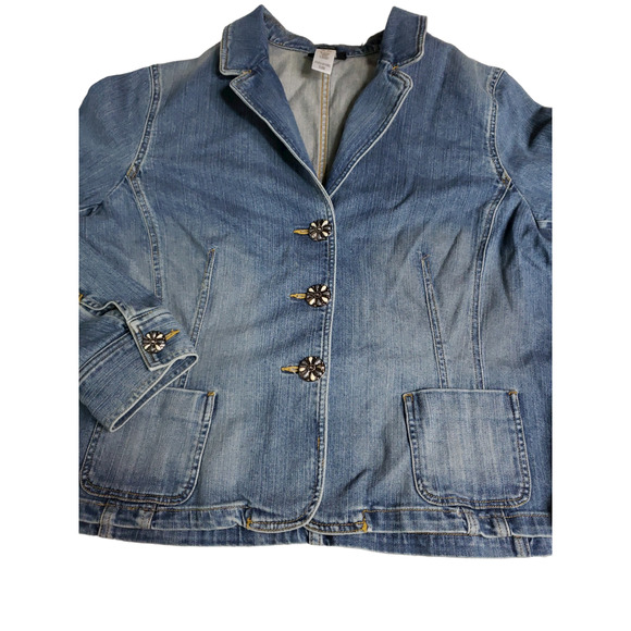 Jones New York Sport Premium Denim Stretch Jean Blazer -  XL - Picture 11 of 11